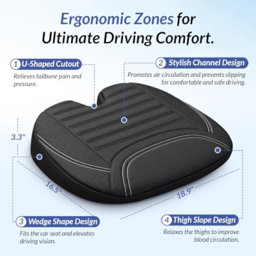 ZIKEE All-Season Car Seat Cushion for Comfortable & Safe Driving