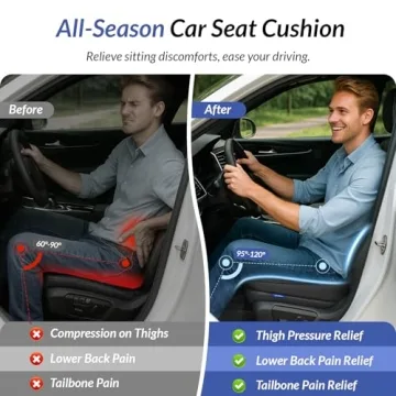 Comfortable All-Season Car Seat Cushion for Safe Driving