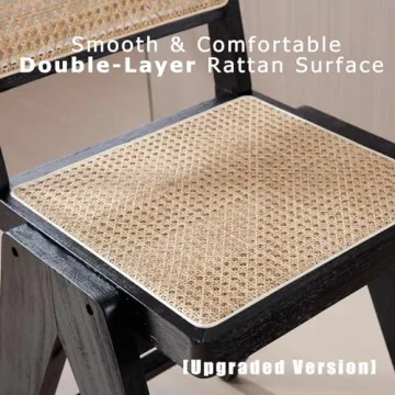 ZH4YOU 26" Black Rattan Counter Stools Set of 4