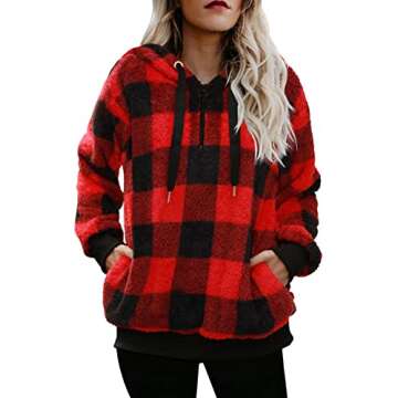 ReachMe Plush Fleece Sherpa Hoodie for Women