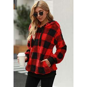 ReachMe Plush Fleece Sherpa Hoodie for Women