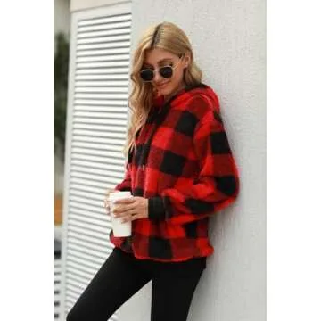 ReachMe Plush Fleece Sherpa Hoodie for Women