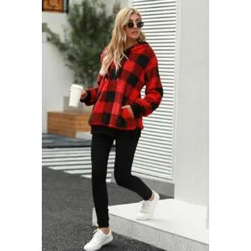 ReachMe Plush Fleece Sherpa Hoodie for Women