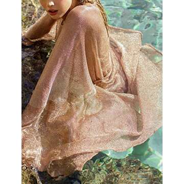 Bsubseach Women Beach Kimono Bathing Suit Cover Up Sexy Tie Front Bohemian Beachwear Resort Wear Champagne