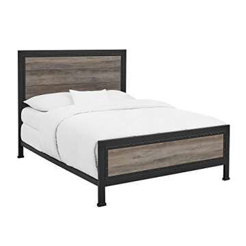 Durable Walker Edison Rustic Farmhouse Queen Bed Frame