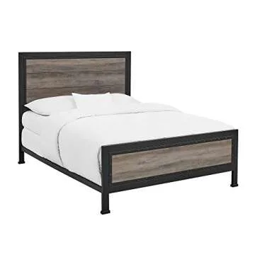 Durable Walker Edison Rustic Farmhouse Queen Bed Frame