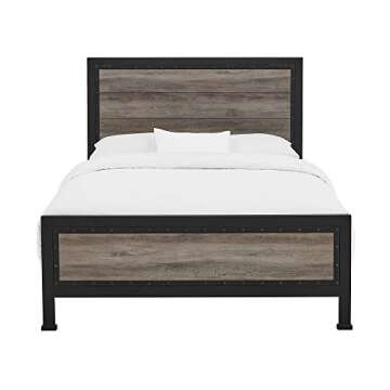 Durable Walker Edison Rustic Farmhouse Queen Bed Frame