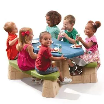 Step2 Kids Picnic Table with Umbrella for Outdoor Fun