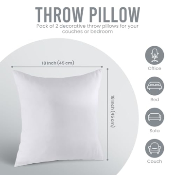 Utopia Bedding Throw Pillows Insert - White (Pack of 2)