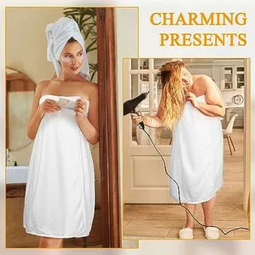 4 Pcs Waffle Spa Robe Set for Women - Cozy Luxury Wraps