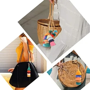 I-BOSOM Colorful Boho Pom Pom Keychain for Bags