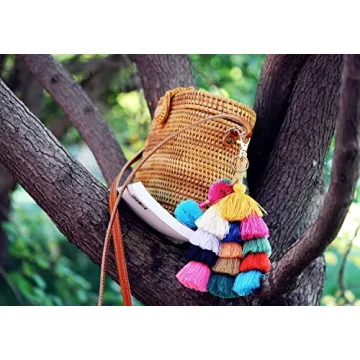 I-BOSOM Colorful Boho Pom Pom Keychain for Bags