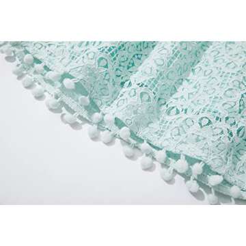 Niyage Toddler Girls Elegant Lace Pom Pom Flutter Sleeve Party Princess Dress Light Green 110