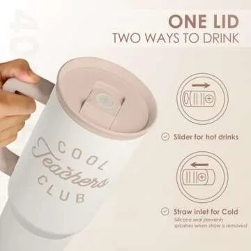 SANDJEST 40oz Insulated Tumbler for Teachers