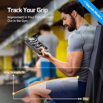 Hand Dynamometer Grip Strength Trainer - Electronic Hand Grip Strength Tester Forearm Strengthener Exerciser Digital Training Gauge 265 Lbs 120 Kgs for Sport Home School Use