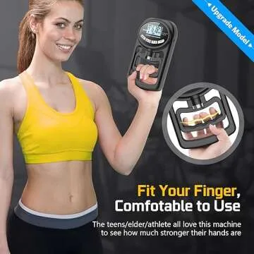 Hand Dynamometer Grip Strength Trainer - Electronic Hand Grip Strength Tester Forearm Strengthener Exerciser Digital Training Gauge 265 Lbs 120 Kgs for Sport Home School Use