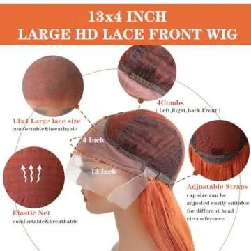Ginger Orange Lace Front Wig for Glamorous Style