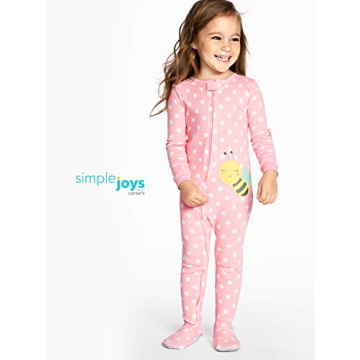 Snug Fit Footed Cotton Pajamas for Baby Girls | 3-Pack