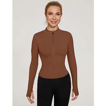 LUYAA Womens Athletic Tops Long Sleeve Workout Running Jacket Zip Up Crop jackets for Women gym wear...