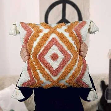 ANGELLOONG Throw Pillow Covers 18x18 - Boho Chic Cushion