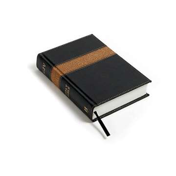 KJV Reader's Bible, Black/Brown Tooled LeatherTouch