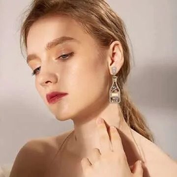 Champagne Bottle Drop Earrings Set – Cute & Stylish Jewelry