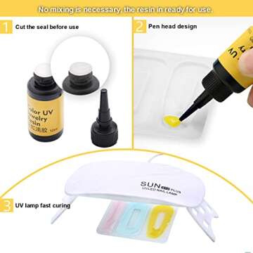 DIYcraft Colored UV Resin - 24Colors (M-24Colors) UV Light Curing Ultraviolet Cure Resin Glue for Sm...