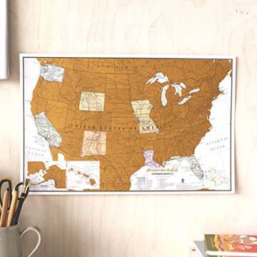Maps International Scratch Off Map of the United States - USA Wall Map - Scratch Off - Detailed cart...