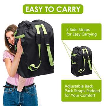 EIVOTOR Durable Car Seat Travel Bag, Gate Check Bag for Baby Car Seats & Booster Seats, Easy Carry Gate Check Bag for Airport, Foldable with Pouch, Padded Straps