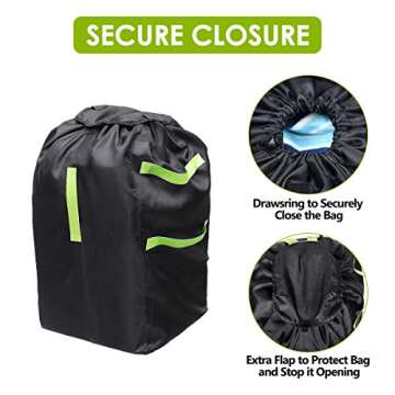EIVOTOR Durable Car Seat Travel Bag, Gate Check Bag for Baby Car Seats & Booster Seats, Easy Carry Gate Check Bag for Airport, Foldable with Pouch, Padded Straps