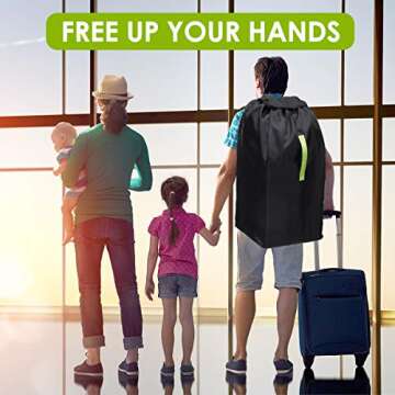 EIVOTOR Durable Car Seat Travel Bag, Gate Check Bag for Baby Car Seats & Booster Seats, Easy Carry Gate Check Bag for Airport, Foldable with Pouch, Padded Straps