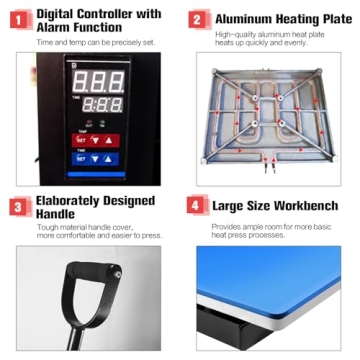 PlanetFlame 15x15 Heat Press for Sublimation Transfers
