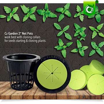 2 inch Net Pots Cups Heavy Duty Round Wide Rim Design for Orchids Hydroponics Aquaponics Slotted Mesh for Kratky Wide Mouth Mason Jars