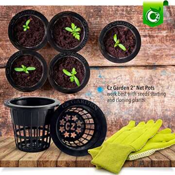 2 inch Net Pots Cups Heavy Duty Round Wide Rim Design for Orchids Hydroponics Aquaponics Slotted Mesh for Kratky Wide Mouth Mason Jars