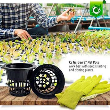 2 inch Net Pots Cups Heavy Duty Round Wide Rim Design for Orchids Hydroponics Aquaponics Slotted Mesh for Kratky Wide Mouth Mason Jars