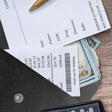 4 Packs Cash Envelope Wallet Money Bag Pouch Budget Binder PU Leather Money Bag Budget Envelope Money Organizer Purse, 7.5x4.5 inches