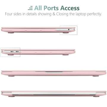 DONGKE for MacBook Pro 13 inch Case 2023 2022 2021 2020 Release Model: A2338 M2/M1 A2289 A2251 with Touch Bar & Touch ID, Frosted Matte Plastic Hard Shell Case & Keyboard Cover, Solid Pink