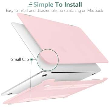 DONGKE for MacBook Pro 13 inch Case 2023 2022 2021 2020 Release Model: A2338 M2/M1 A2289 A2251 with Touch Bar & Touch ID, Frosted Matte Plastic Hard Shell Case & Keyboard Cover, Solid Pink