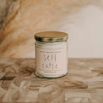 Sweet Water Decor Self Care Soy Candle - Patchouli Eucalyptus & Lavender Candles for Home - 100% Cot...