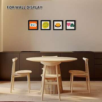 KINLINK 4x4 Picture Frame Black Set of 4, Wooden Square Photo Frames with Plexiglass for 4x4 without Mat for Table and Wall Display