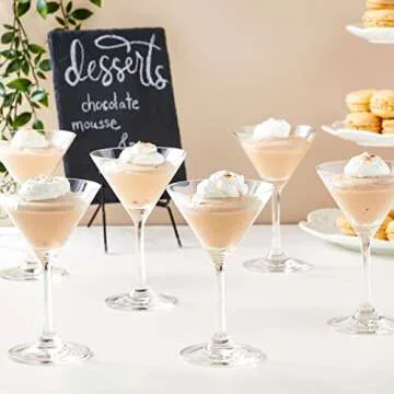 Juvale 5 oz Mini Martini Glasses Set of 6 - Small Cocktail Stem Glasses for Dessert, Margaritas, Cla...