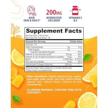 SUNNY SAM Biotin Collagen Gummies for Women & Girls - Low Sugar 60 Chewable Beauty Collagen Gummies ...