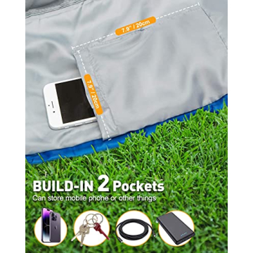 Double XL Sleeping Bag for Couples with Pillow, Outdoor Adventure