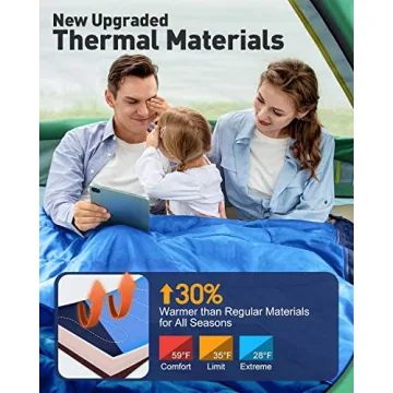 Double XL Sleeping Bag for Couples with Pillow, Outdoor Adventure