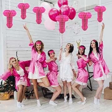 Bachelorette Party Honeycomb Poms - 6 Pack Decor