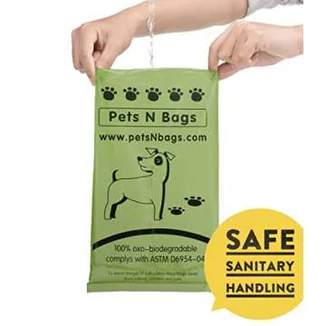 Poop Bags, Environment Friendly Pets N Bags Dog Waste Bags, Biodegradable, Refill Rolls, Includes Dispenser (16 Rolls / 240 Count)