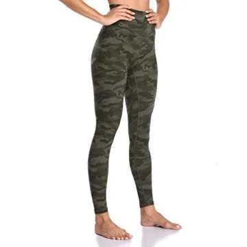 Colorfulkoala Women's High Waisted Pattern Leggings Full-Length Yoga Pants (XL, Army Green Camo)