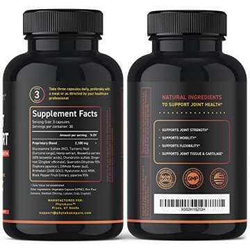 Joint Support with Glucosamine Chondroitin, Turmeric, Boswellia, Ginger Root & Quercetin - Joint Hea...