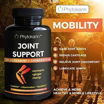 Joint Support with Glucosamine Chondroitin, Turmeric, Boswellia, Ginger Root & Quercetin - Joint Health Supplement For Women & Men - Naturally Supports Soreness, Flexibility, Mobility - 90 Capsules