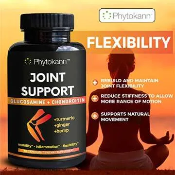 Joint Support with Glucosamine Chondroitin, Turmeric, Boswellia, Ginger Root & Quercetin - Joint Health Supplement For Women & Men - Naturally Supports Soreness, Flexibility, Mobility - 90 Capsules